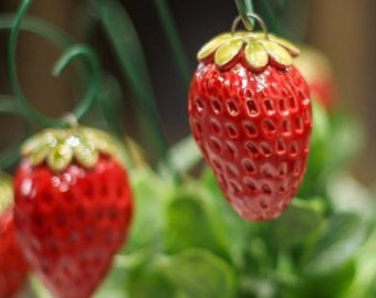 Ceramic Strawberry -  decorative, unique ceramic figure for home, garden, creative decoration and gift – handmade