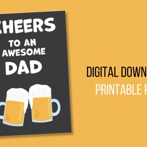 Printable Father's Day Card Card for Dad Beer Father's Day Card Beer Card for Dad Father's Day Card for Dad Celebrate Dad image 4