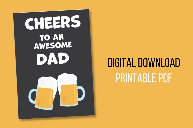 Printable Father's Day Card Card for Dad Beer Father's Day Card Beer Card for Dad Father's Day Card for Dad Celebrate Dad image 4