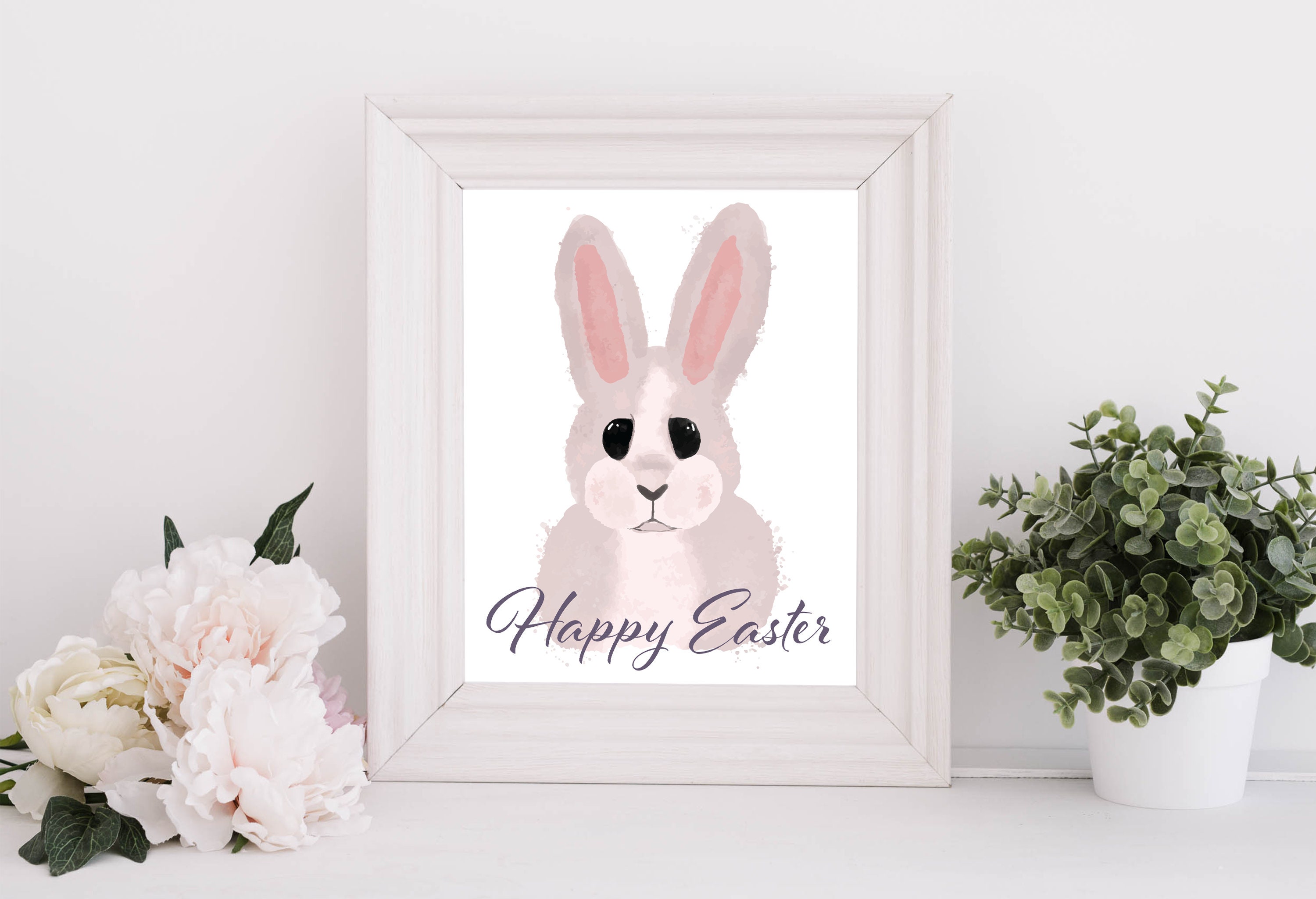 Printable Bunny Wall Art for Spring & Easter | Hello Spring Printable ...