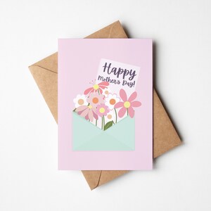 Tarjeta Rosa Imprimible del Día de la Madre / Tarjeta Floral del Día de la Madre / Tarjeta Especial para Mamá / Tarjeta Feliz Día de la Madre / Tarjeta de Flores Imprimible