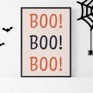 Cute Art Prints for Halloween | Printable Boo Halloween Home Décor | Halloween Wall Art | Colorful Halloween Art Prints | Spooky Season Art