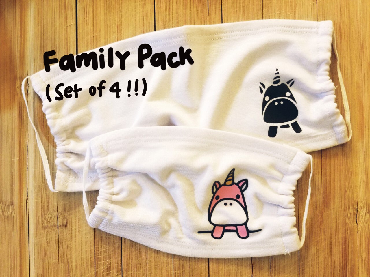 Set of 4 - Family Pack Face Covering CUSTOMIZABLE
