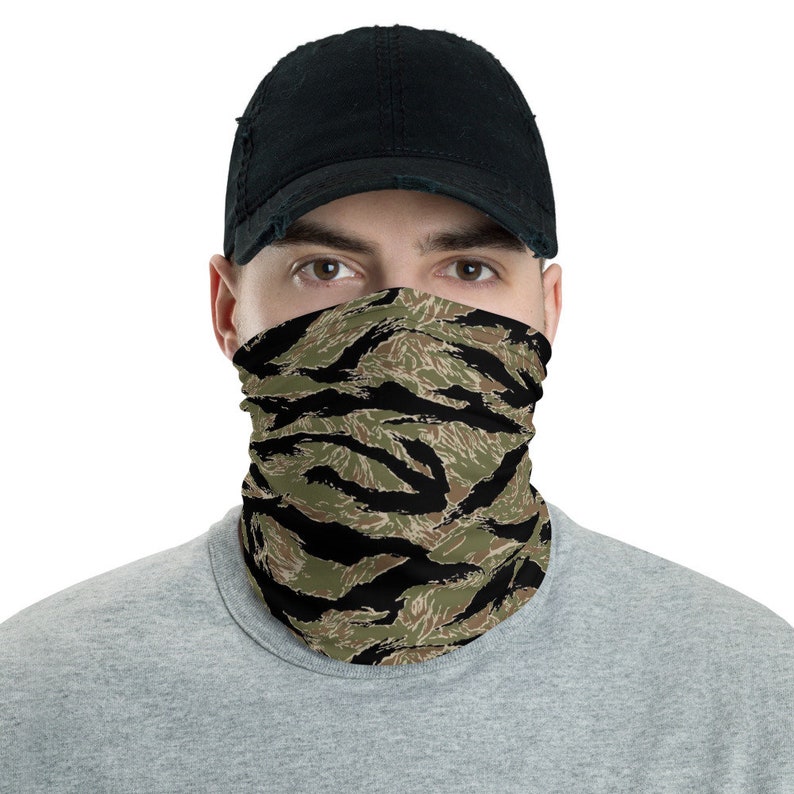 Tiger Stripe Tactical Camo Neck Gaiter Face Mask Etsy