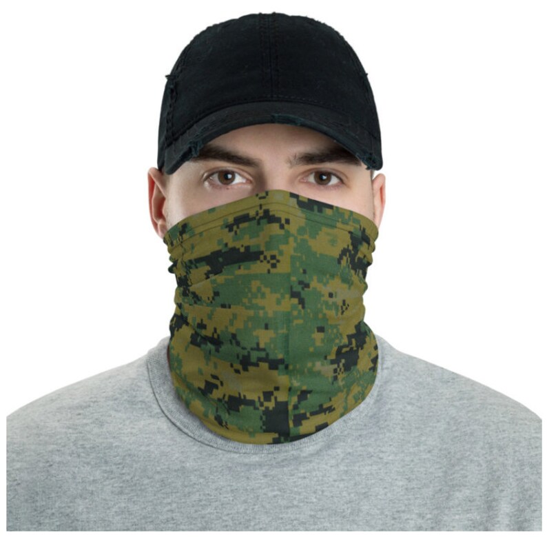 Camo Neck Gaiter Face Mask USMC Woodland Made in the USA Etsy