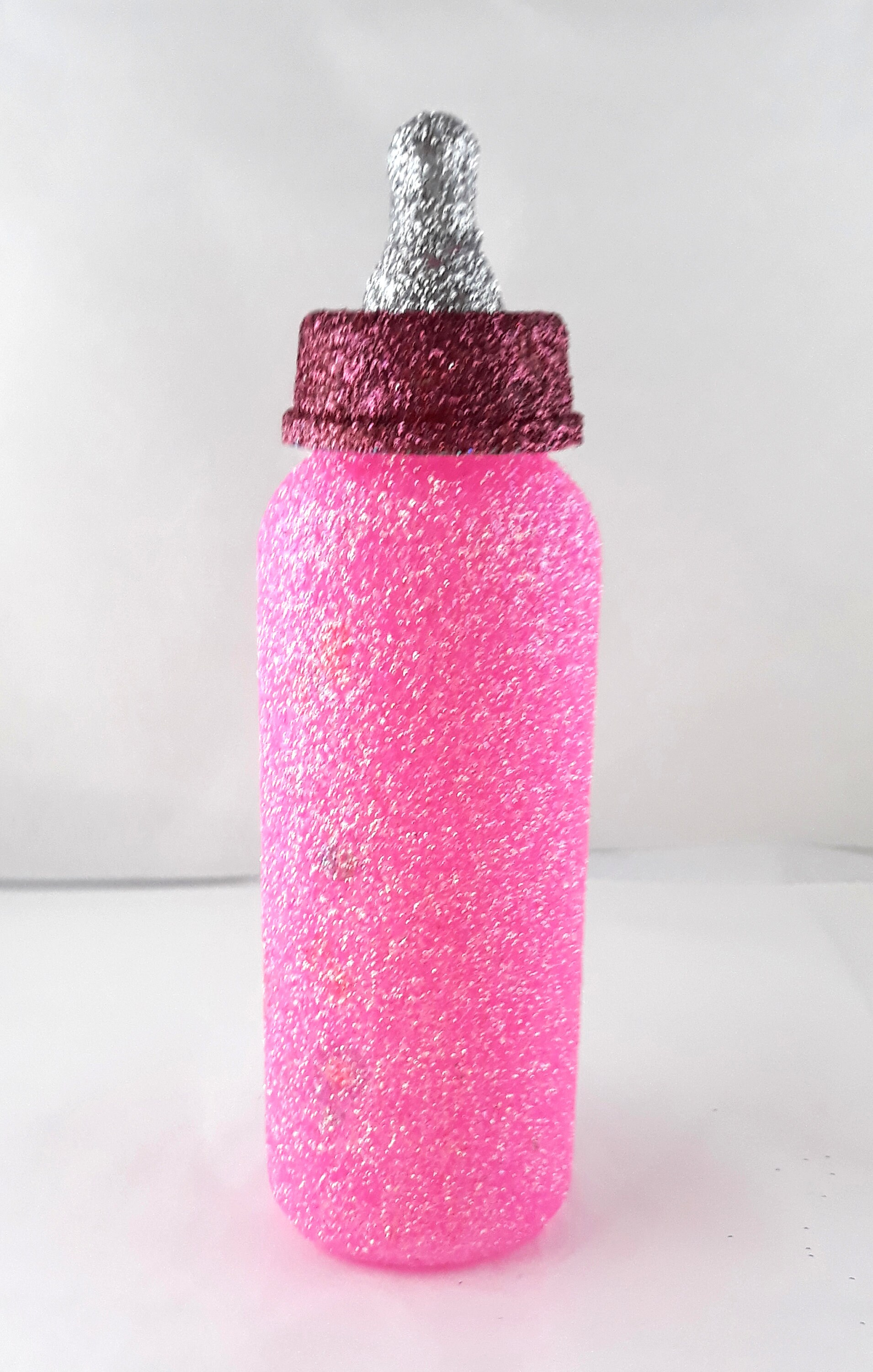 Fully Glittered Pink Baby Bottle & Dummy with Personalisation Etsy