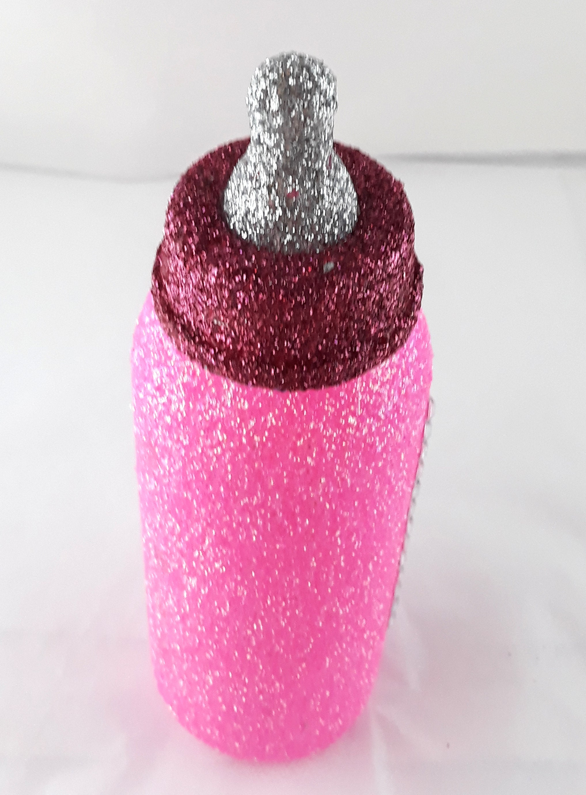 Fully Glittered Pink Baby Bottle & Dummy with Personalisation Etsy