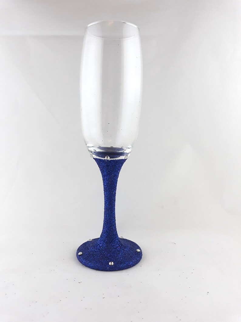 Stunning Bright Royal Blue Champagne and Prosecco Glass with Etsy