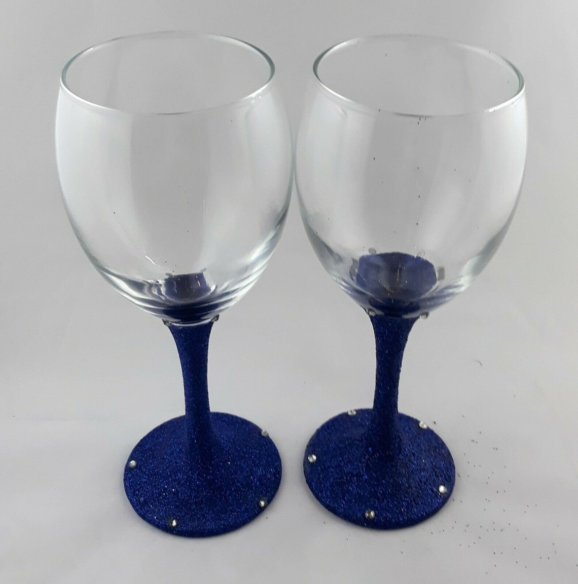 Bright Royal Blue Glitter Medium Size Wine Glasses blue Etsy