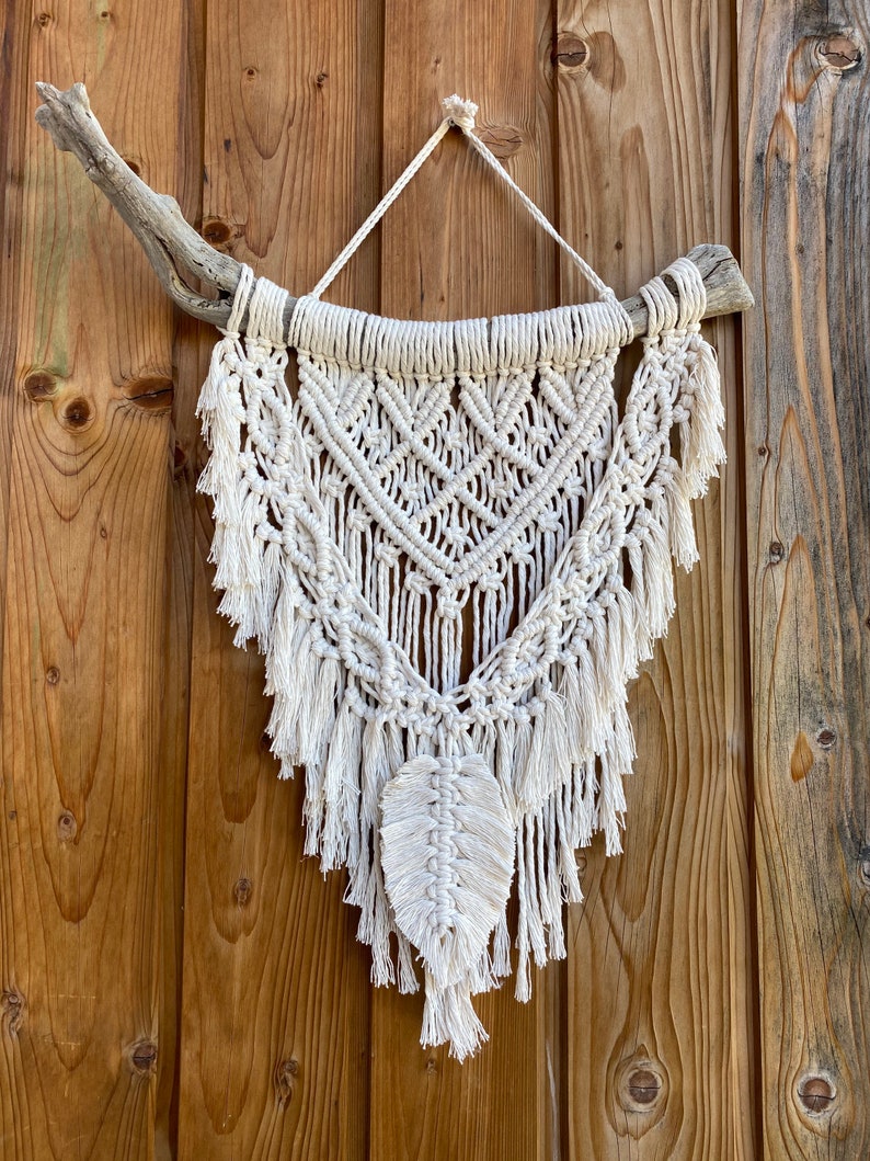Macrame Wall Hanging with Feather Etsy