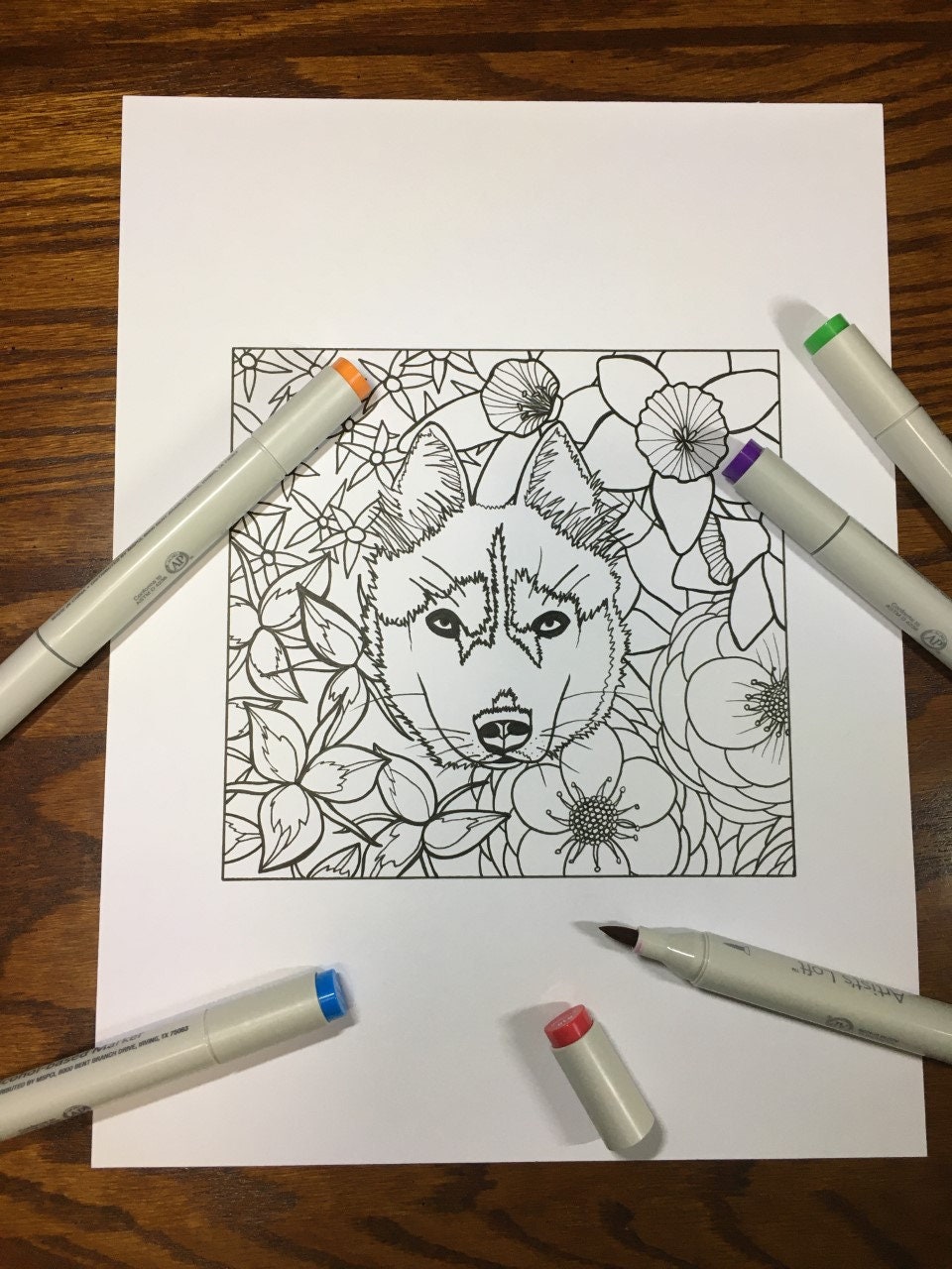 Husky Coloring Page | Etsy