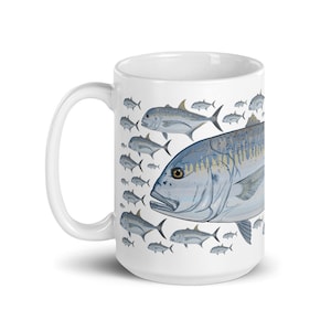 Fisch Becher, Riesen Makramee, Ulua Fischen Original Handgezeichnete Fisch Kunst