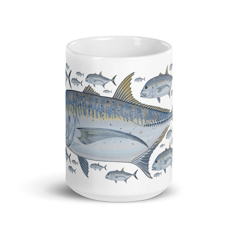 Fish Mug, Giant Trevally, Ulua Fishing Original Hand-drawn Fish Art - Etsy