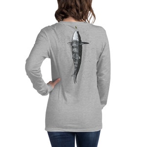 Bonefish Fliegenfischen Langarm-T-Shirt | Original handgezeichnetes Fischkunstdesign