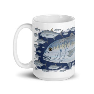 Riesen Makramee Becher,GT Angelbecher für begeisterte Angler,Original Handgezeichnete Fisch Art