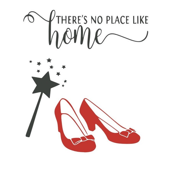 Theres No Place Like Home Svg Ruby red slippers Svg Digital Download