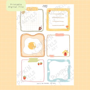 Happy Memo Sheets (Printable DIGITAL File) || Printable Journal Stickers, Journal Stickers, Art Stickers, Digital Download Stickers