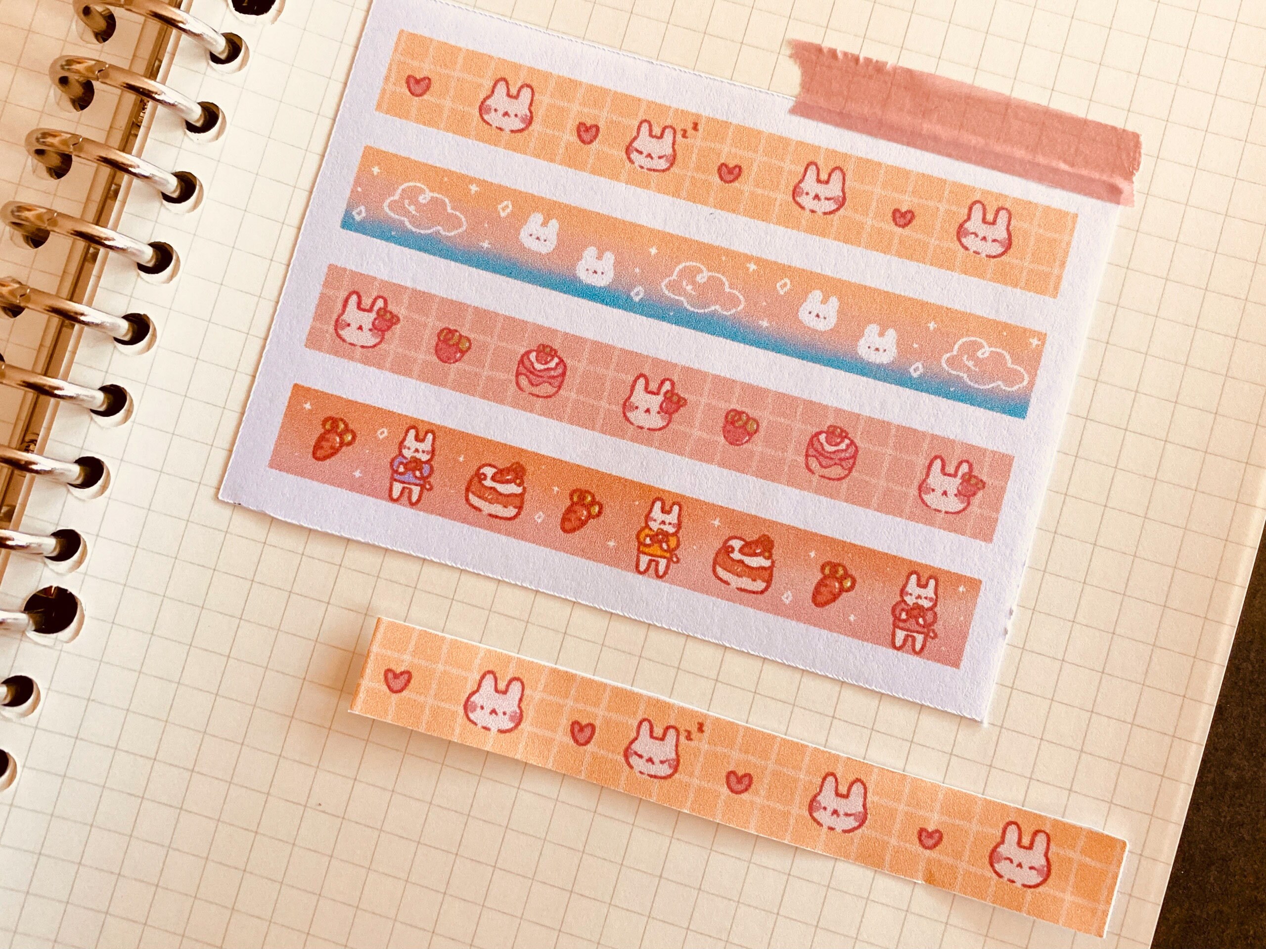 Printable Cute Bear Washi tape Printable Digital Washi Printable Stickers  Kawaii Stickers Journal Stickers Planner Stickers 