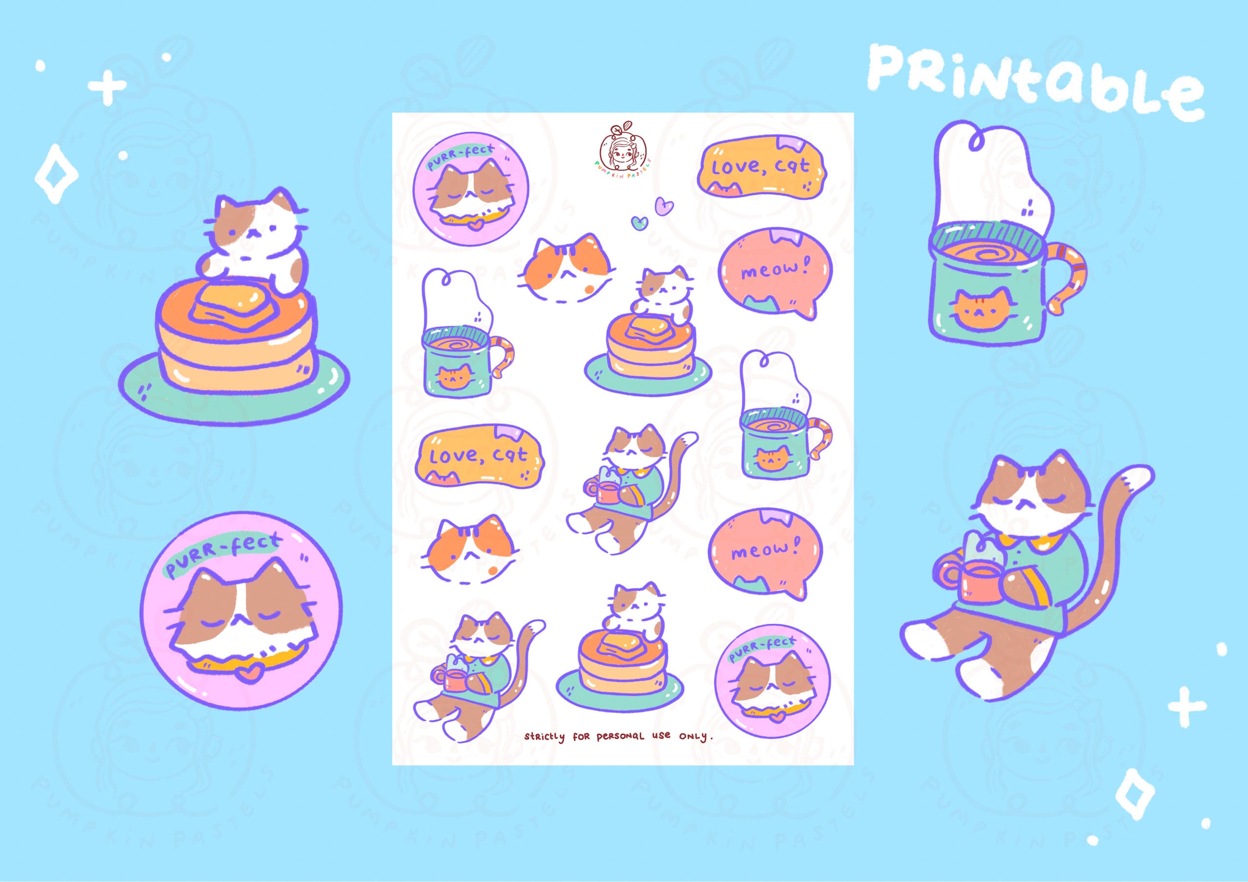 Free printable cat planner stickers - ausdruckbare Katzensticker