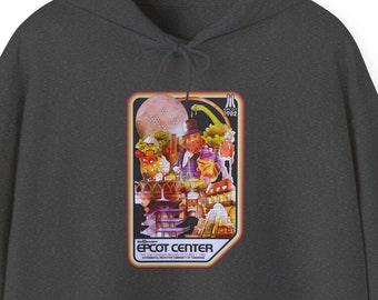 Epcot Center 1982 Dreamfinder, Figment, Spaceship Earth Hoodie - Unisex Classic Hooded Sweatshirt