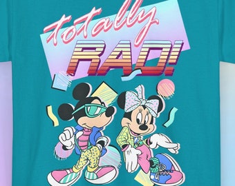 80s 90s Pastel Mickey & Minnie Mouse Totally Rad T-Shirt - Unisex Tee - Disney Shirt - vaporwave