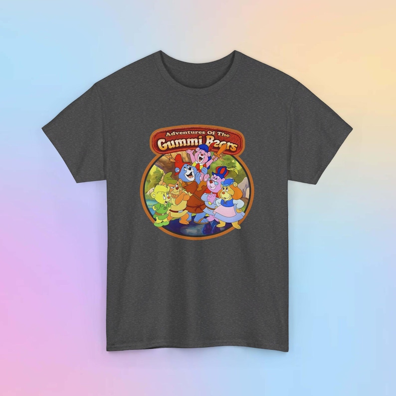 disney Gummi Bears 80s cartoon characters in a circle with the Adventures of the Gummi Bears on top