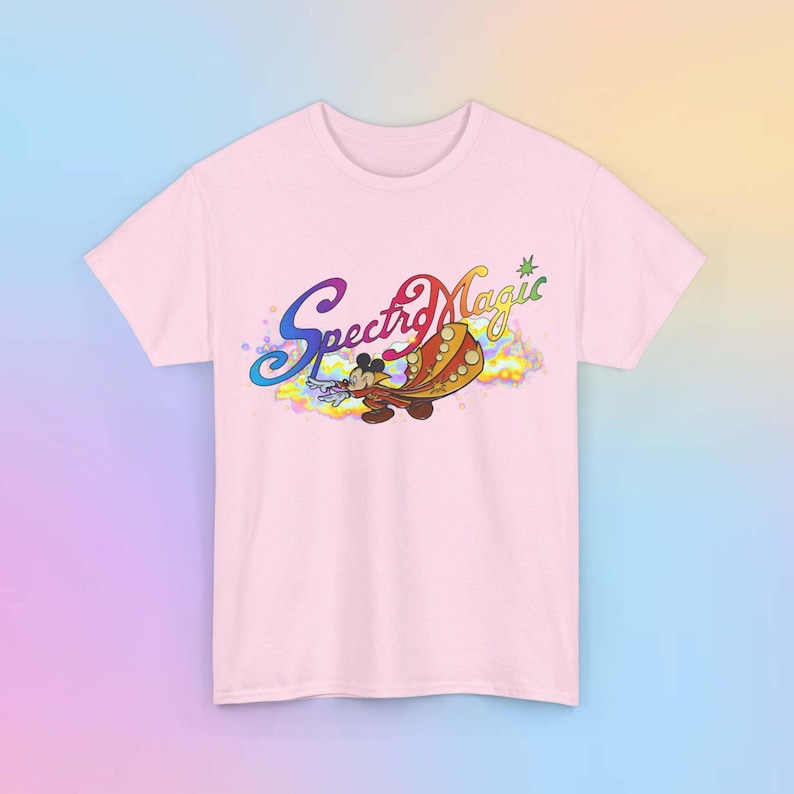 Disney SpectroMagic T-Shirt - Unisex Classic Tee, adult all sizes, Disneyworld shirt, Night Time Parade Light Pink