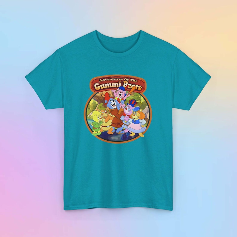 Gummi Bears Vintage T-Shirt - 80s Disney Afternoon Unisex Tee - Men Women Nostalgic Shirt gifts Tropical Blue