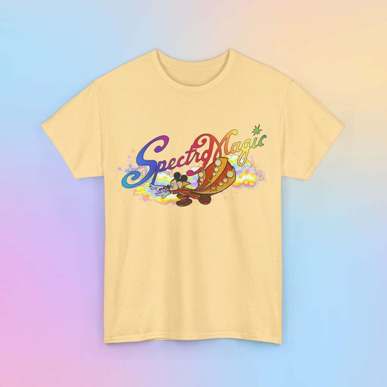 Disney SpectroMagic T-Shirt - Unisex Classic Tee, adult all sizes, Disneyworld shirt, Night Time Parade Yellow Haze