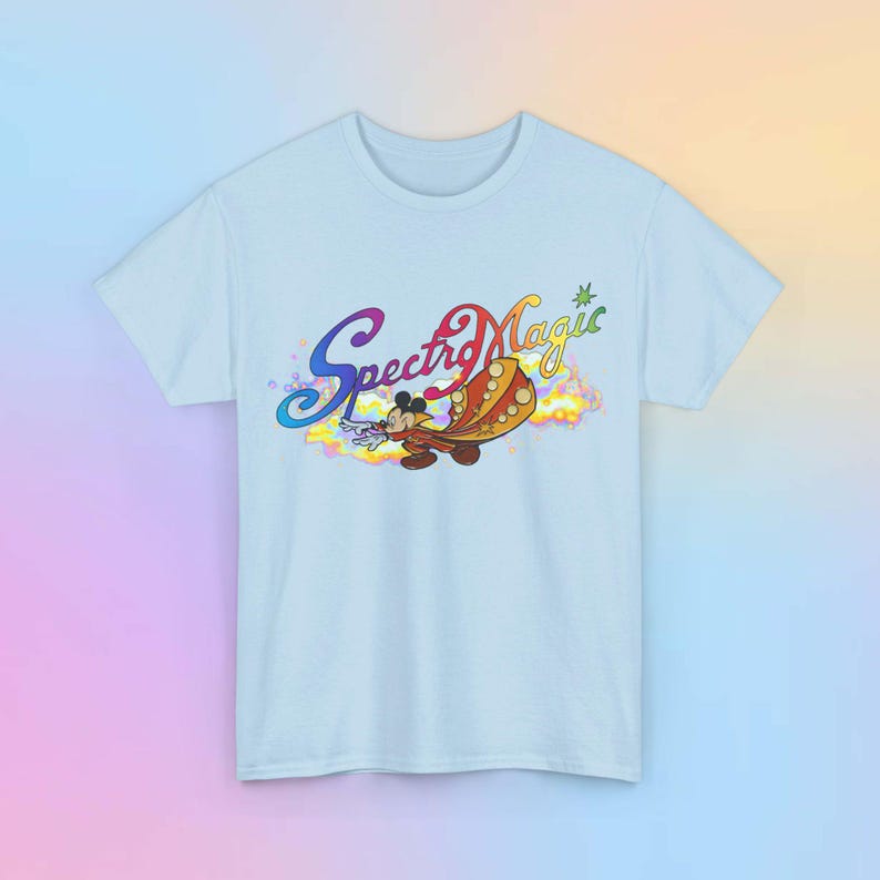Disney SpectroMagic T-Shirt - Unisex Classic Tee, adult all sizes, Disneyworld shirt, Night Time Parade Light Blue