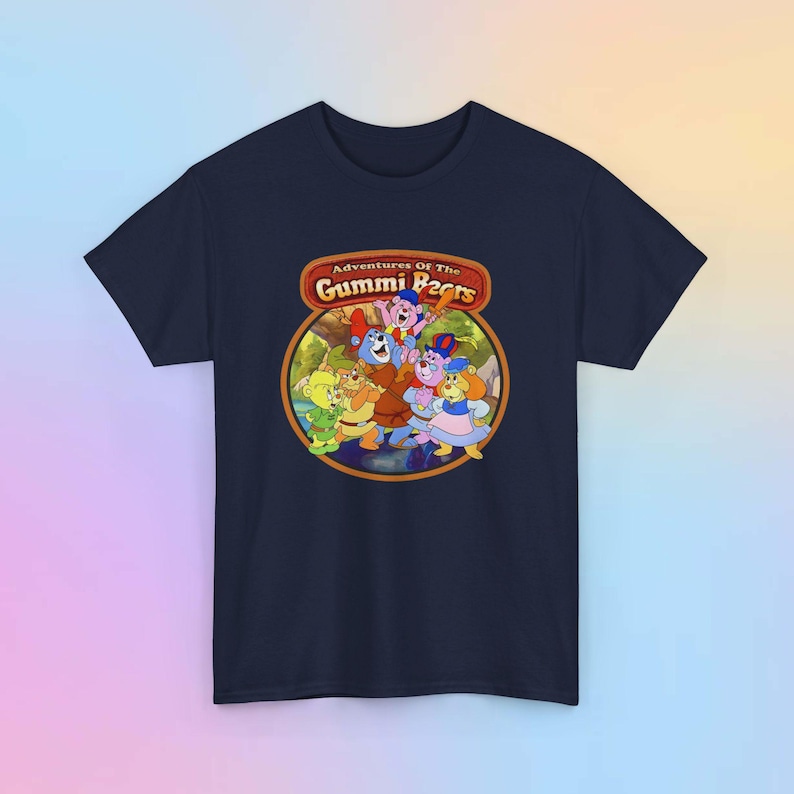 Gummi Bears Vintage T-Shirt - 80s Disney Afternoon Unisex Tee - Men Women Nostalgic Shirt gifts Navy