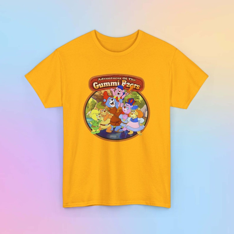 Gummi Bears Vintage T-Shirt - 80s Disney Afternoon Unisex Tee - Men Women Nostalgic Shirt gifts Gold