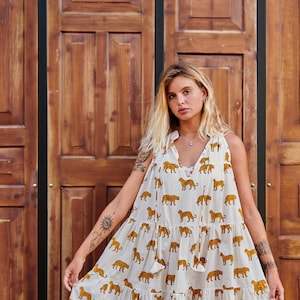 Women&#39;s Tiered Dress - Leopard Print