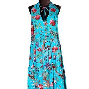 Floral Printed Halter Neck Maxi Dress - Party dress