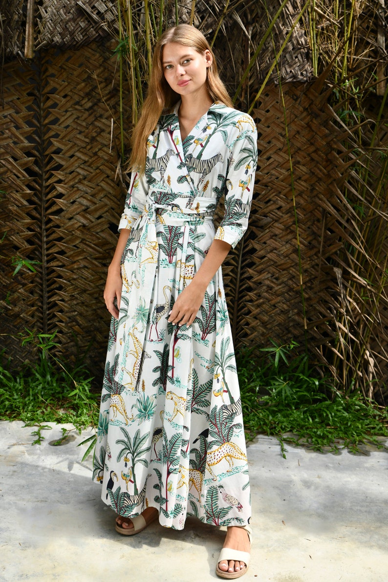 Safari Print Wrap Maxi Dress image 2