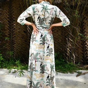 Safari Print Wrap Maxi Dress image 4