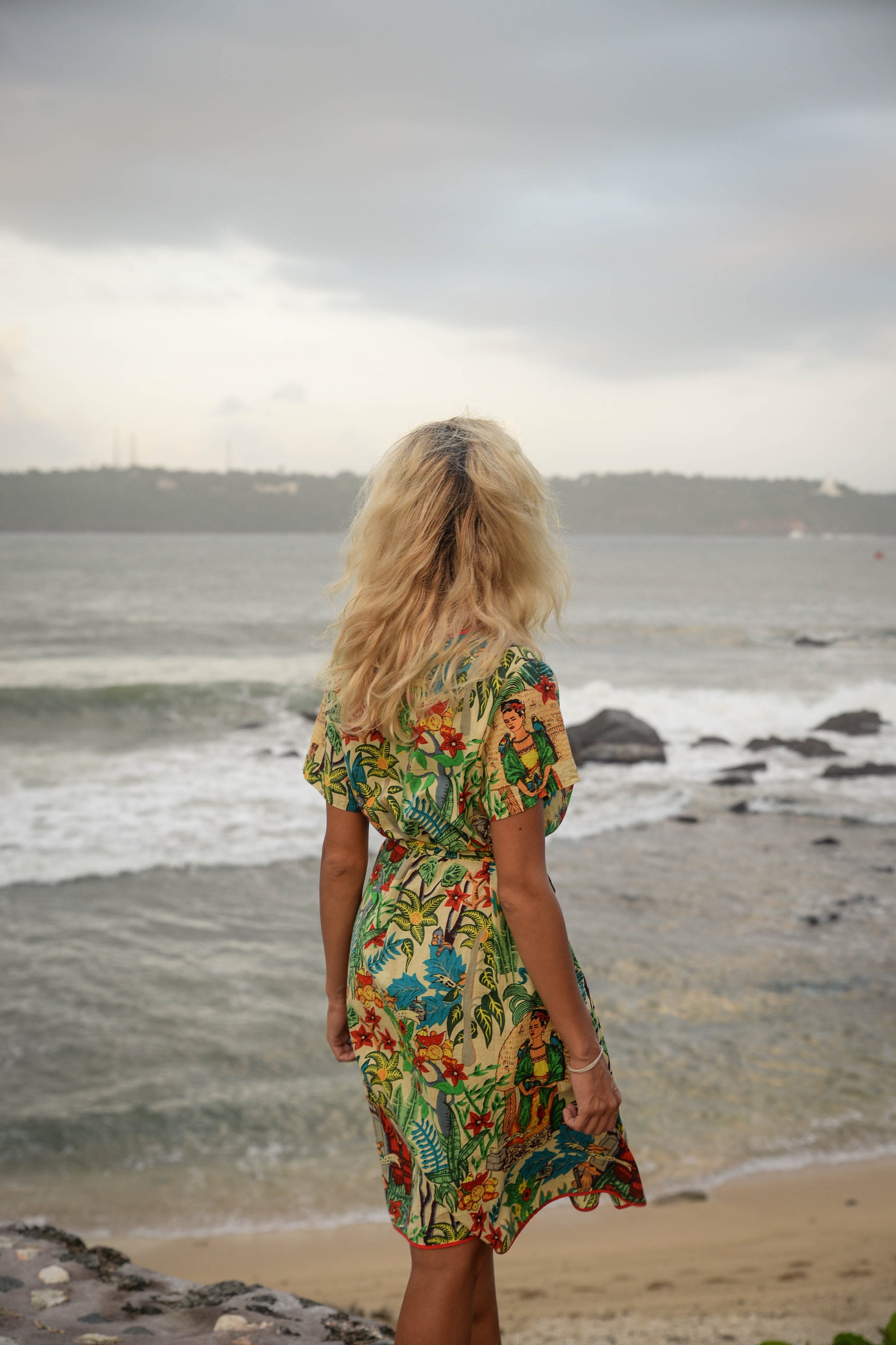 Image of Frida Kahlo Short Dress -Dress For Evening Party - Summer Dress Holiday Dresses Work