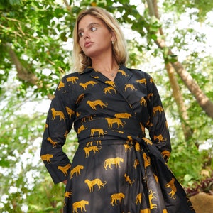 Leopard Print Wrap Around Maxi Dress