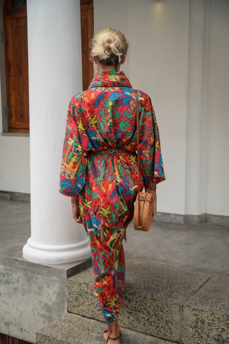 Frida Kahlo Kimono Robe Colorful Kimono Robes Etsy
