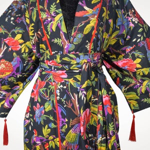 Fair trade White Bird of Paradise Dressing Gown 100% Cotton main image 1