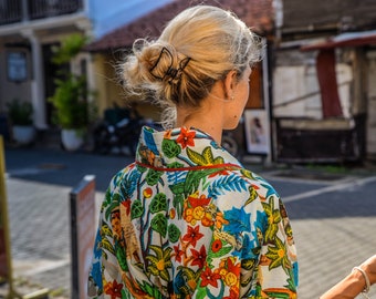 Frida Kahlo inspirierter Baumwoll-Kimono-Bademantel - Brautjungfern-Robe - Blumen-Kimono-Robe - Pyjama-Bezug - Strandbezug