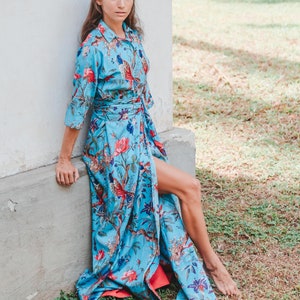 Bird of Paradise Wrap Maxi Dress Floral Dress wrap around maxi dress image 2