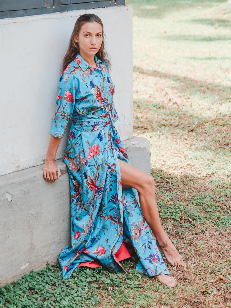 Bird of Paradise Wrap Maxi Dress - Floral Dress - Wrap Around Maxi ...