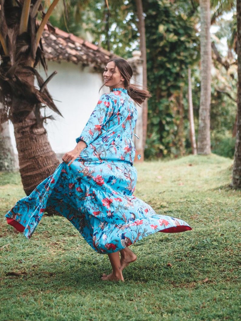 Floral Printed Maxi Dress - Bird of Paradise Print - Etsy