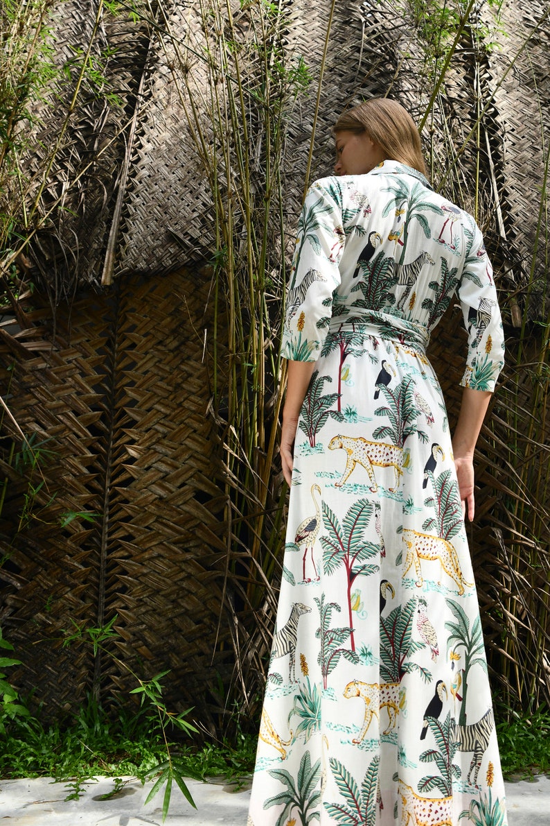 Safari Print Wrap Maxi Dress image 3