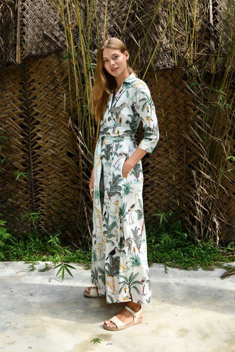 Safari Print Wrap Maxi Dress image 6