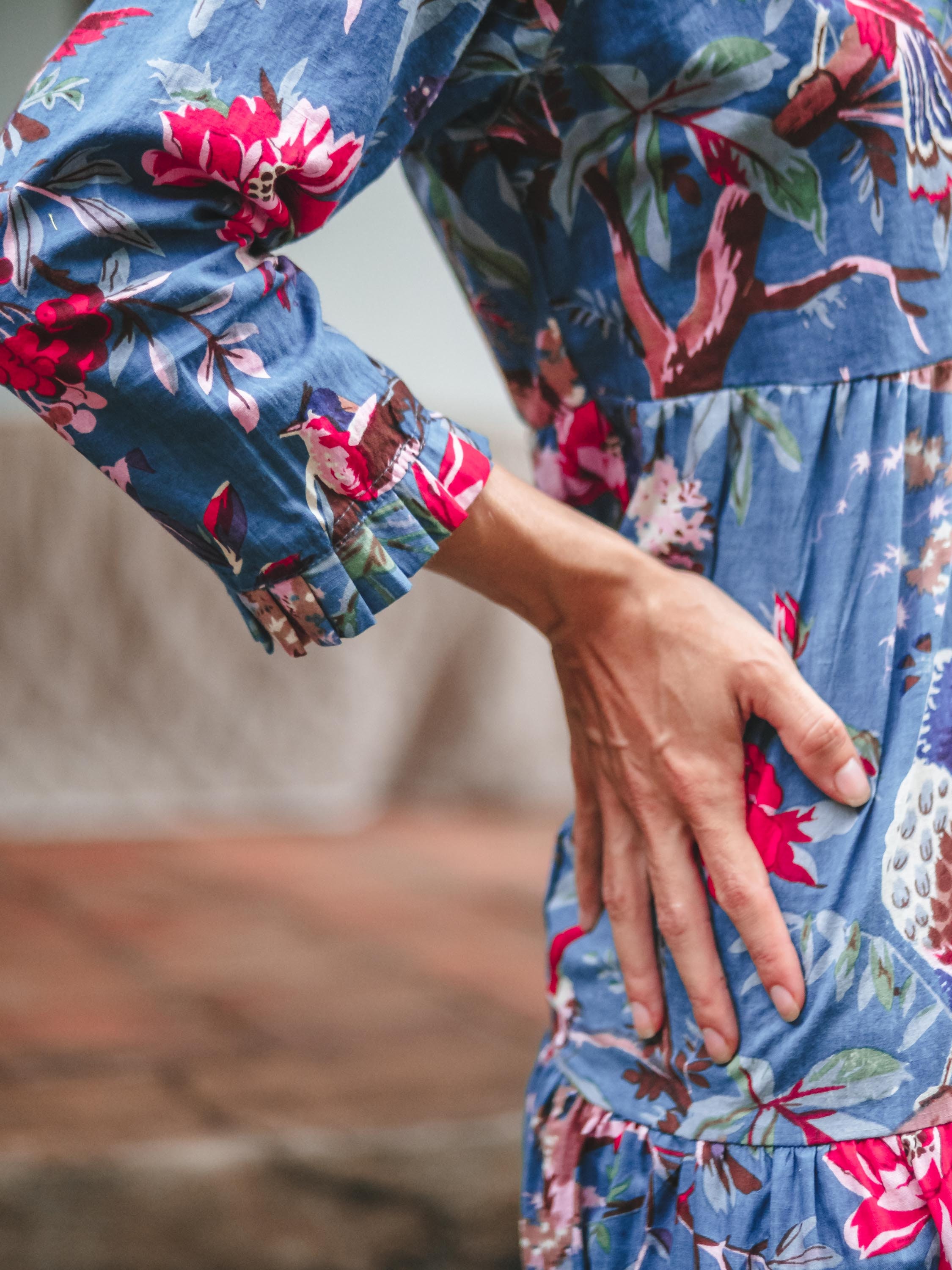 Floral Printed Maxi Dress - Bird of Paradise Print - Etsy UK