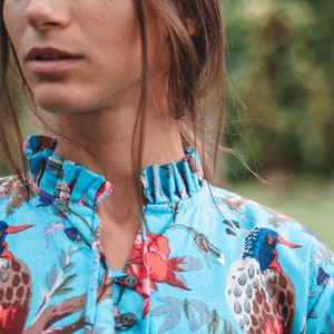Floral printed maxi dress - bird of paradise print