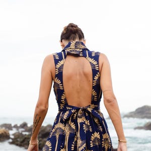 navy blue dress for baby girl Adele | Navy Backless Ruched Fishtail Cami Maxi main image 1
