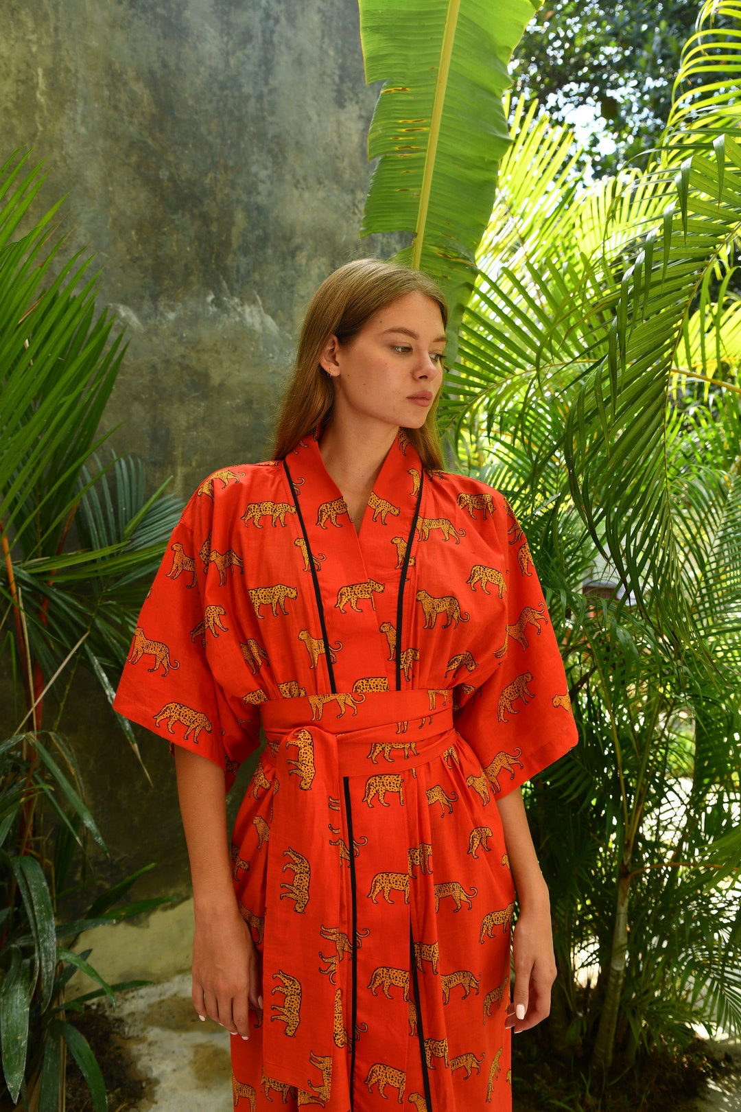 Leopard Print Kimono Robes Etsy